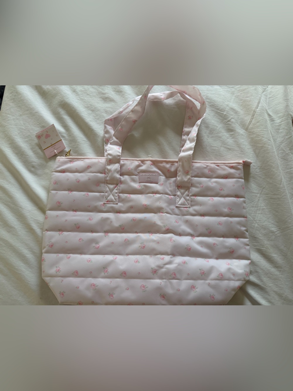 LoveShackFancy x Target Yoobi Blooming Heirloom Quilt Tote Bag Ballet Bloom